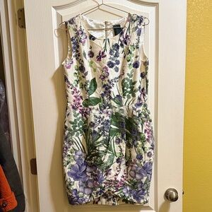 Gabby Skye Purple and Green Floral Dress